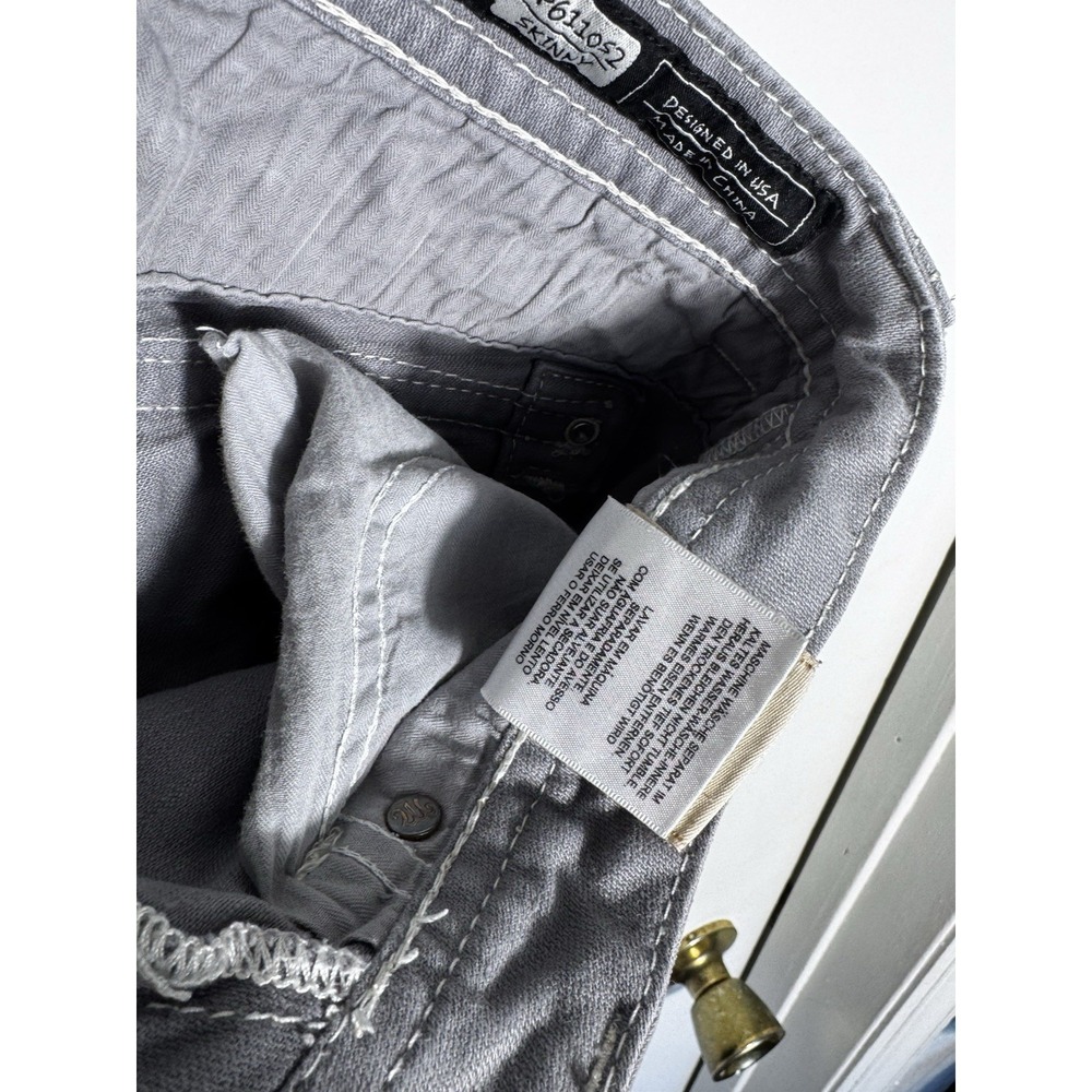 Miss Me Womens Skinny Jeans Size 28 Grey Cross Angel Wings Rhinestone JP5558S5 - Picture 8 of 12